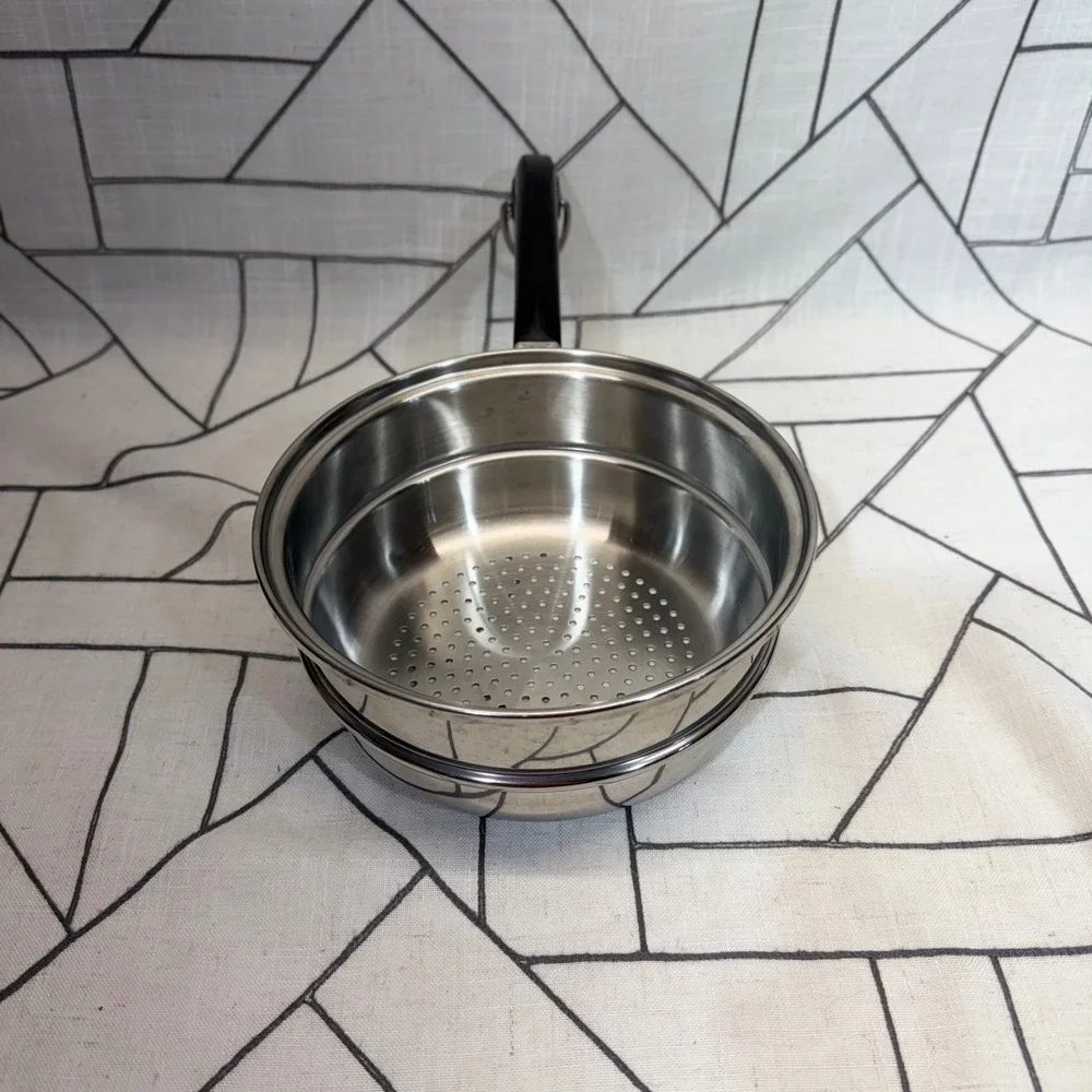 Saladmaster Steamer Basket Insert 8 Inch Silver Stainless Steel Tri-Clad 18-8